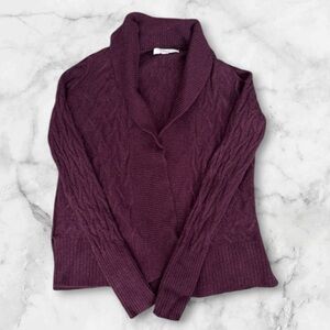 Maroon Loft Open Front Sweater